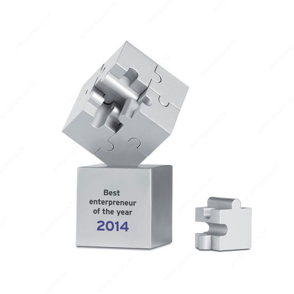 AR1810-16 Uteg za papir KUBZLE 3D slagalica, mat srebrni