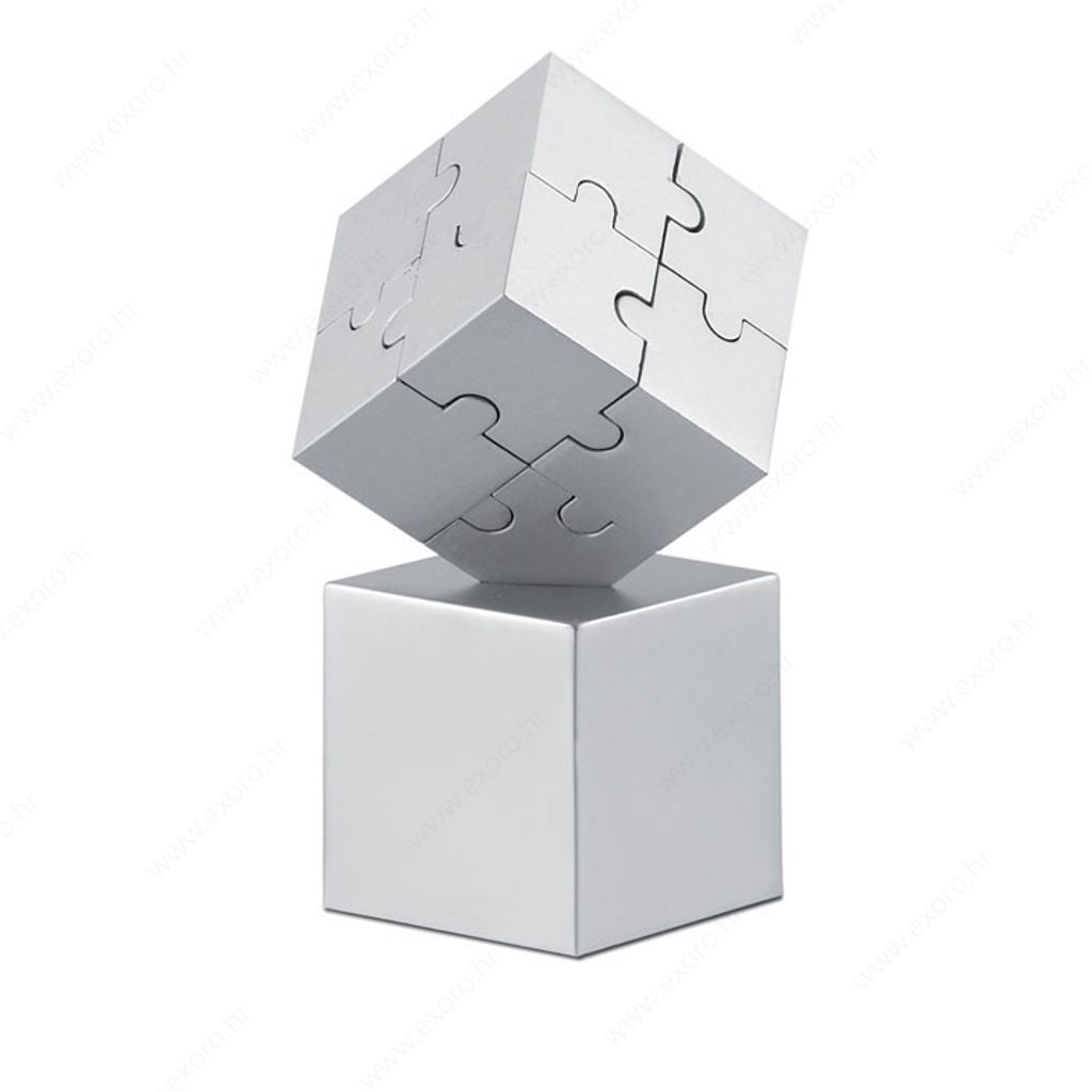 AR1810-16 Uteg za papir KUBZLE 3D slagalica, mat srebrni