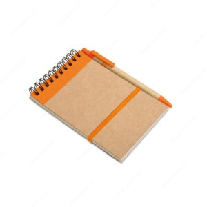 Notes spiralni A6 SONORA 70L, linije + olovka kemijska, narančasti