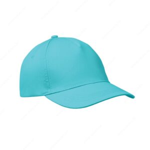 Kapa šilt 5 panela BUZZ 160g, čičak, plava (turquoise)