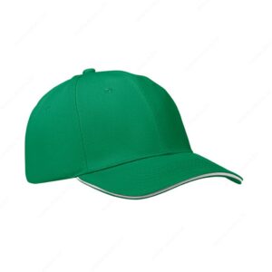 Kapa šilt 6 panela BUZZ 260g, metalna kopča, zeleno/bijela (prairie green/white)