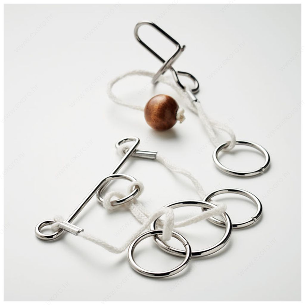 MO2075-14 Igra set od 2 metalne mozgalice CONNECTION srebrna