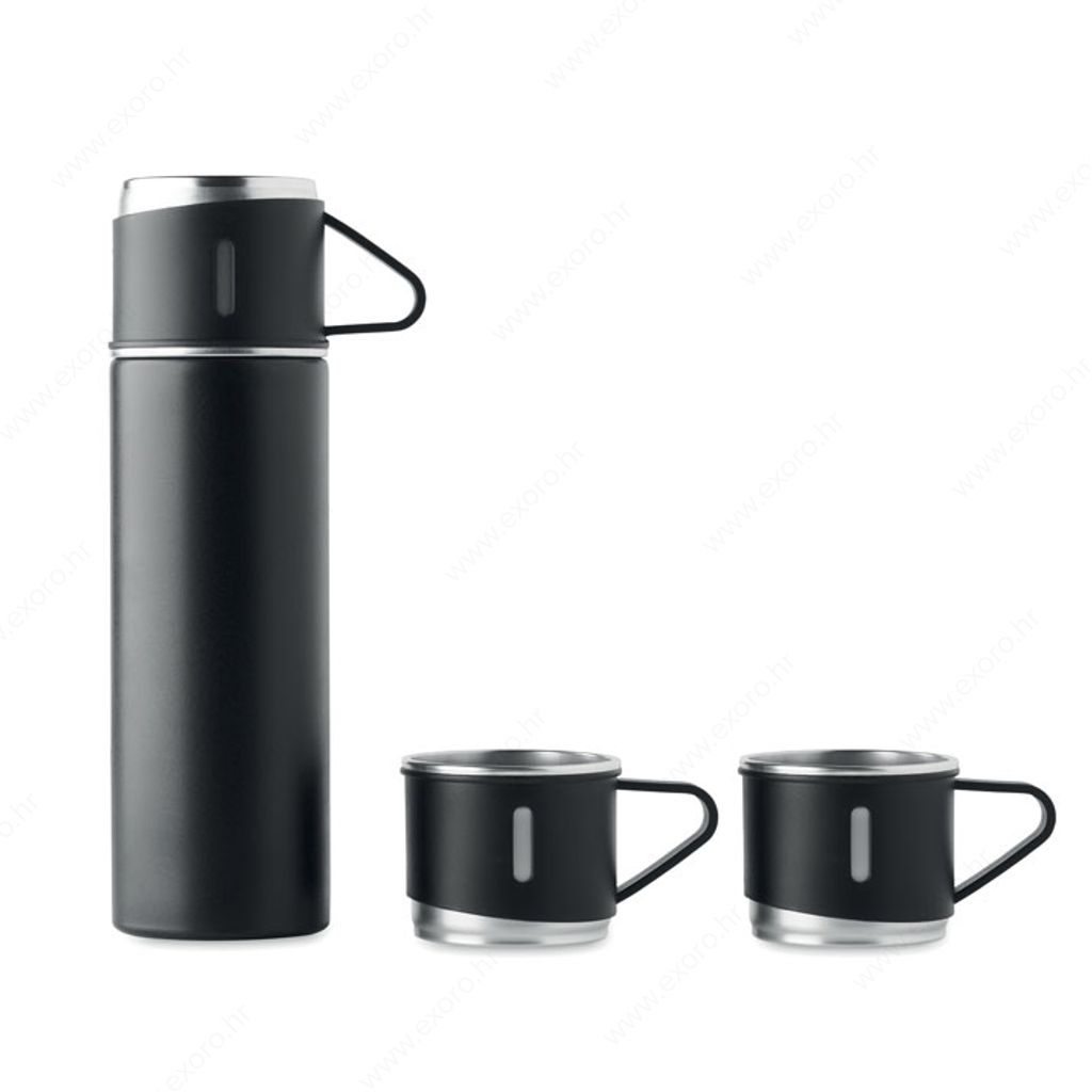 MO2116-03 Boca SHARM + 2 šalice, termo, metalna, 420ml, crna