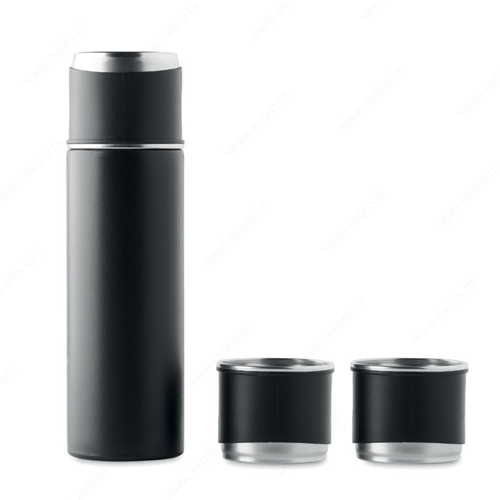 MO2116-03 Boca SHARM + 2 šalice, termo, metalna, 420ml, crna