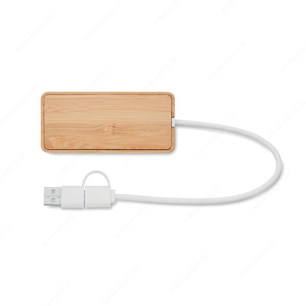MO2143-40 USB-C/A HUBBAM 3 priključka, drvo