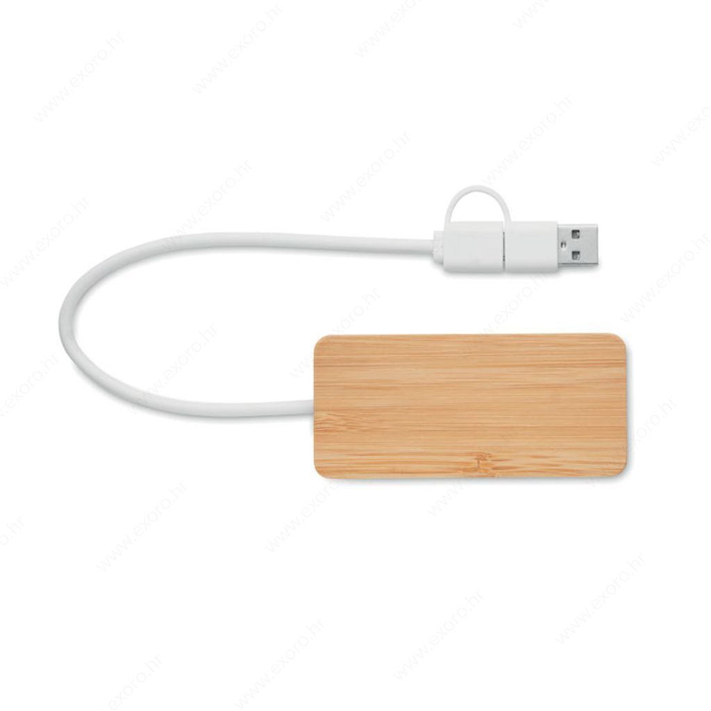 MO2143-40 USB-C/A HUBBAM 3 priključka, drvo