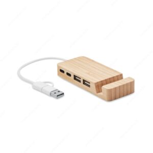 USB HUB C/A HUBSTAND  s 4 priključka, drvo