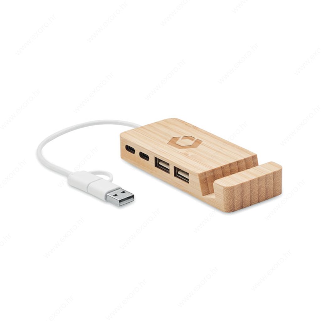 MO2144-40 USB-C/A HUBSTAND 4 priključka, drvo