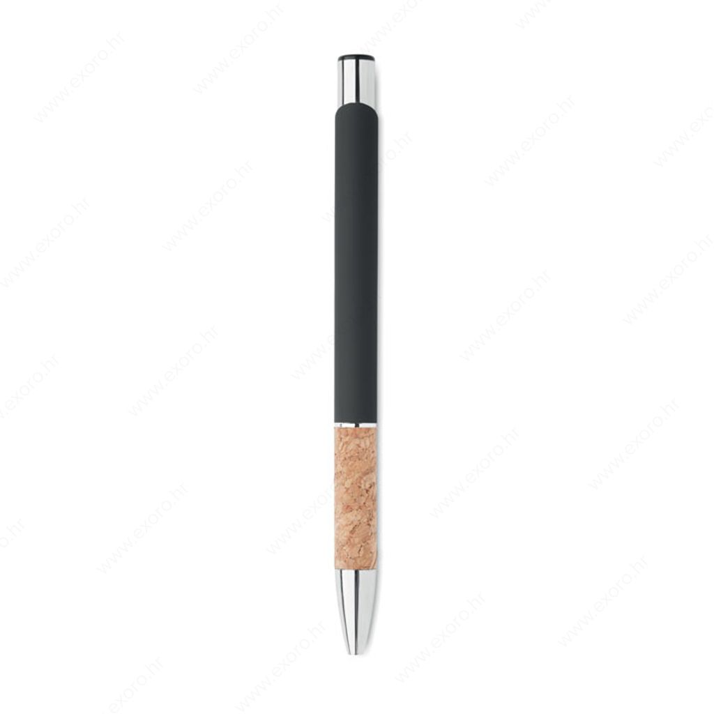 MO2158-03 Olovka kemijska VERIA s pluto držačem, plavi uložak, crna