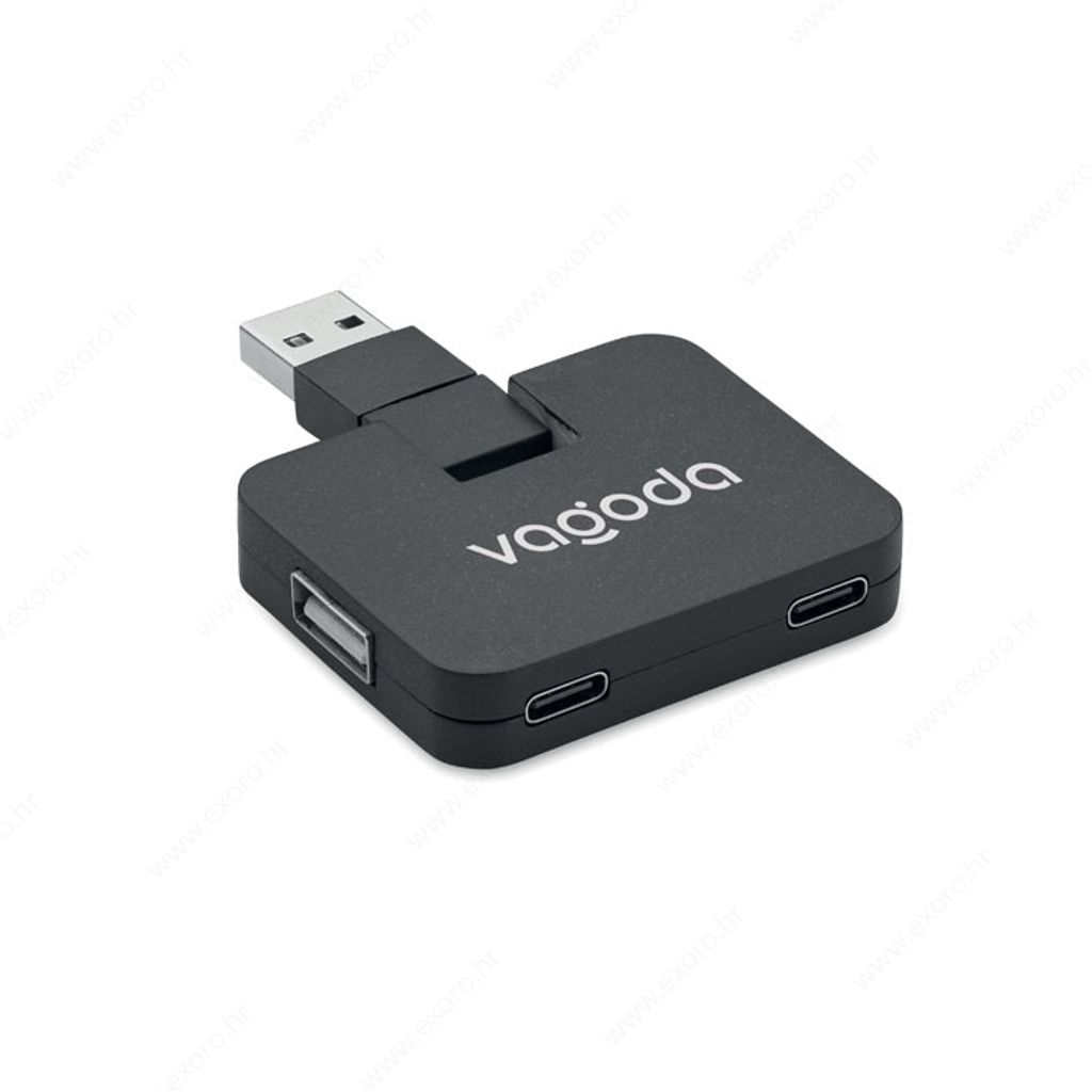 MO2254-03 USB hub s 4 priključka SQUARE-C, crni