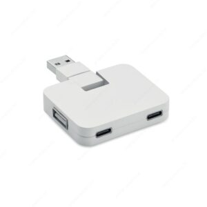 USB hub SQUARE-C s 4 priključka, bijeli