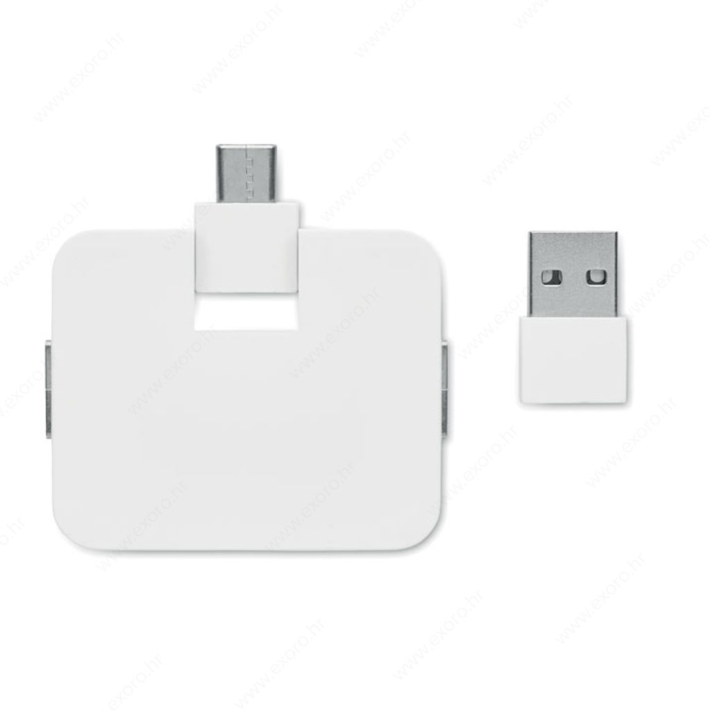 MO2254-06 USB hub s 4 priključka SQUARE-C, bijeli