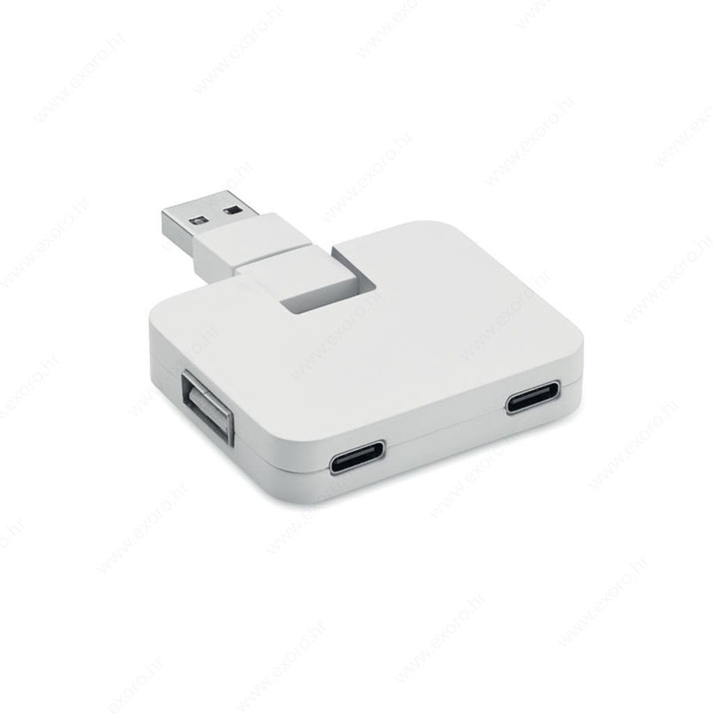 MO2254-06 USB hub s 4 priključka SQUARE-C, bijeli