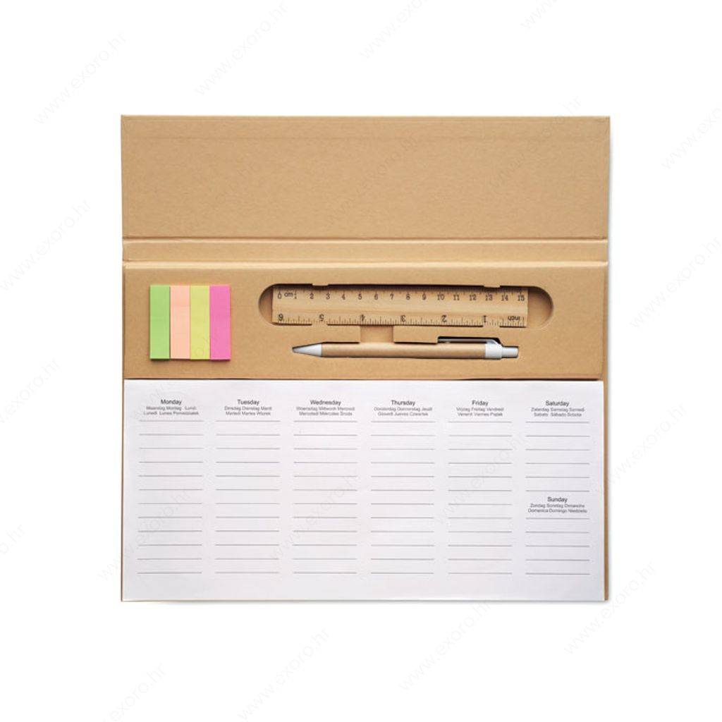 MO2289-13 Stolni rokovnik MEMWEEK tjedni, bež