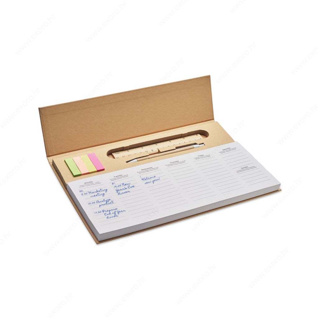 MO2289-13 Stolni rokovnik MEMWEEK tjedni, bež