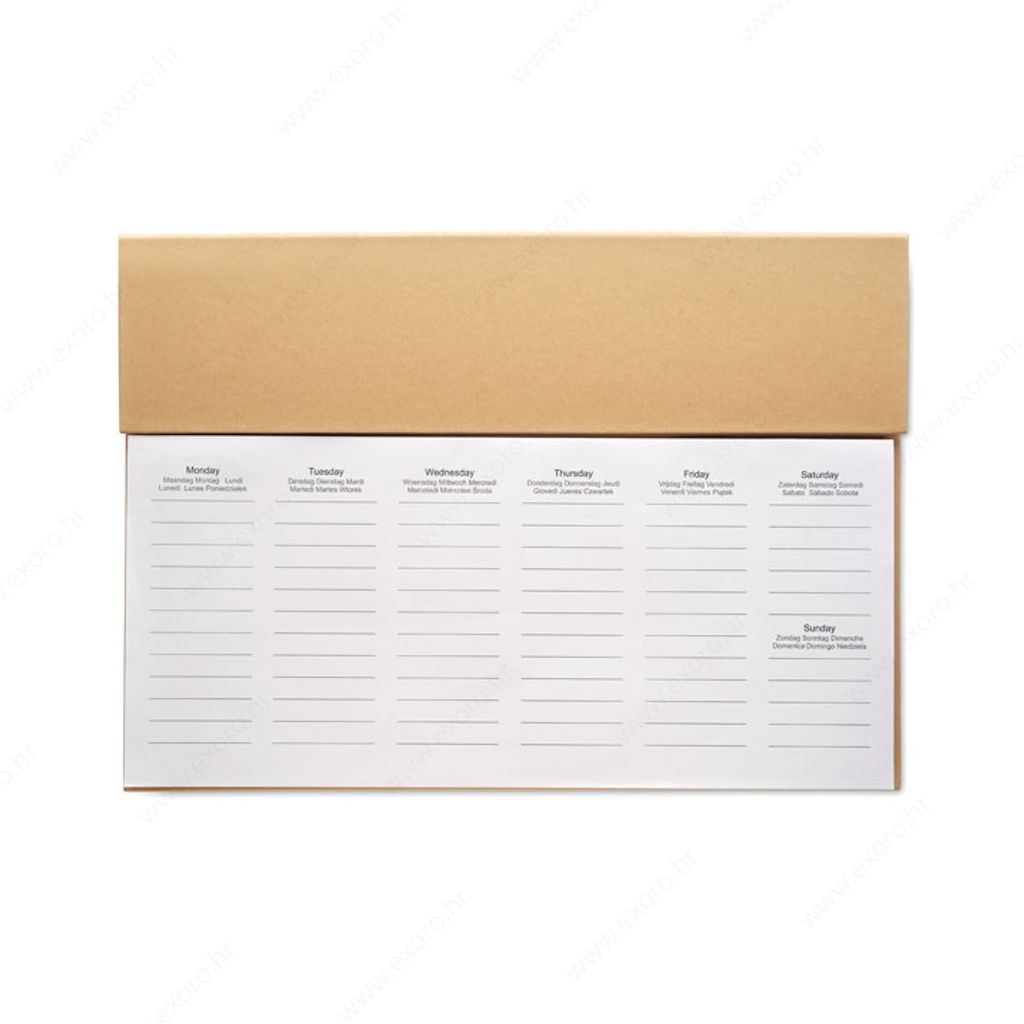 MO2289-13 Stolni rokovnik MEMWEEK tjedni, bež