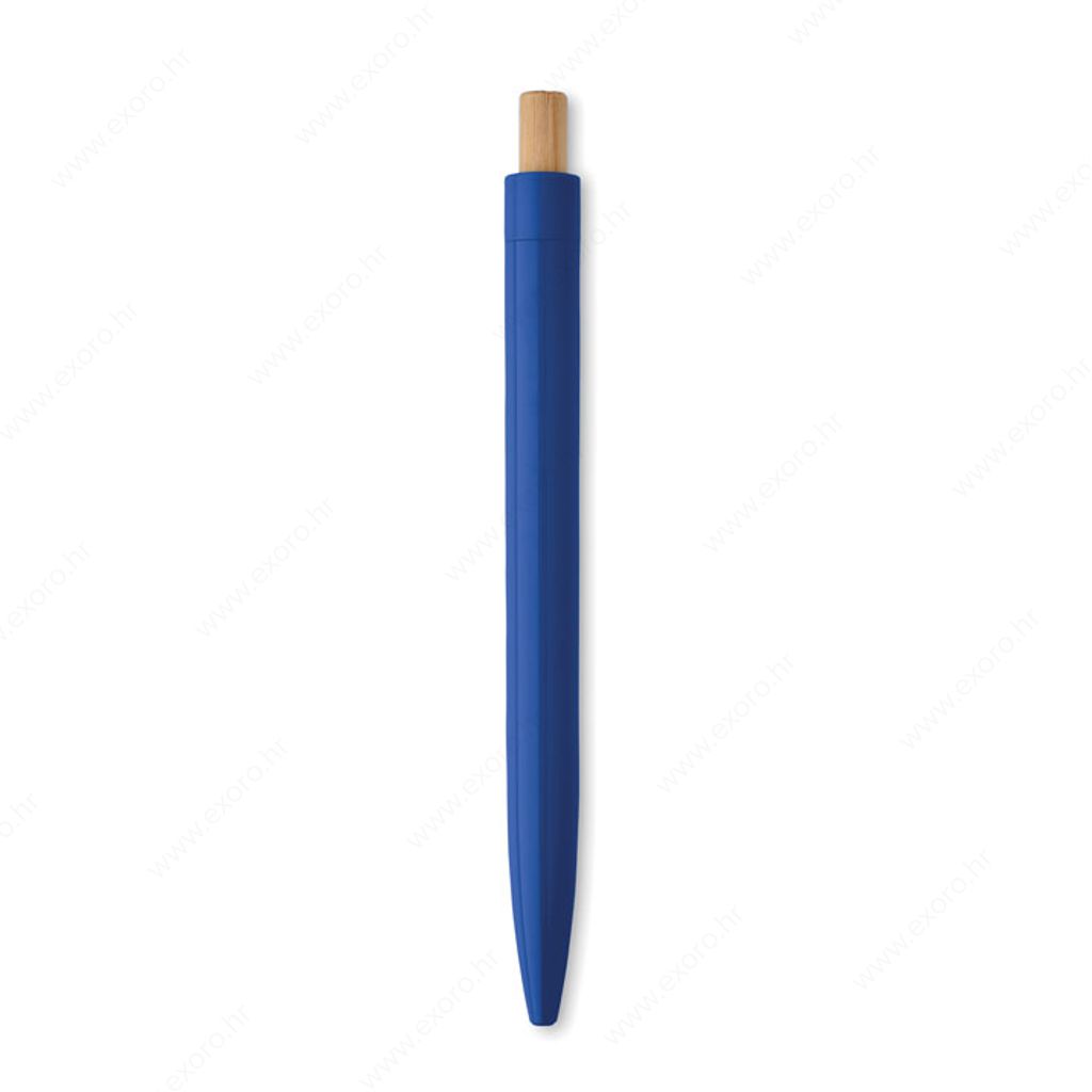 MO2304-37 Olovka kemijska PENU plastična s bambusom, plavi uložak, plava royal