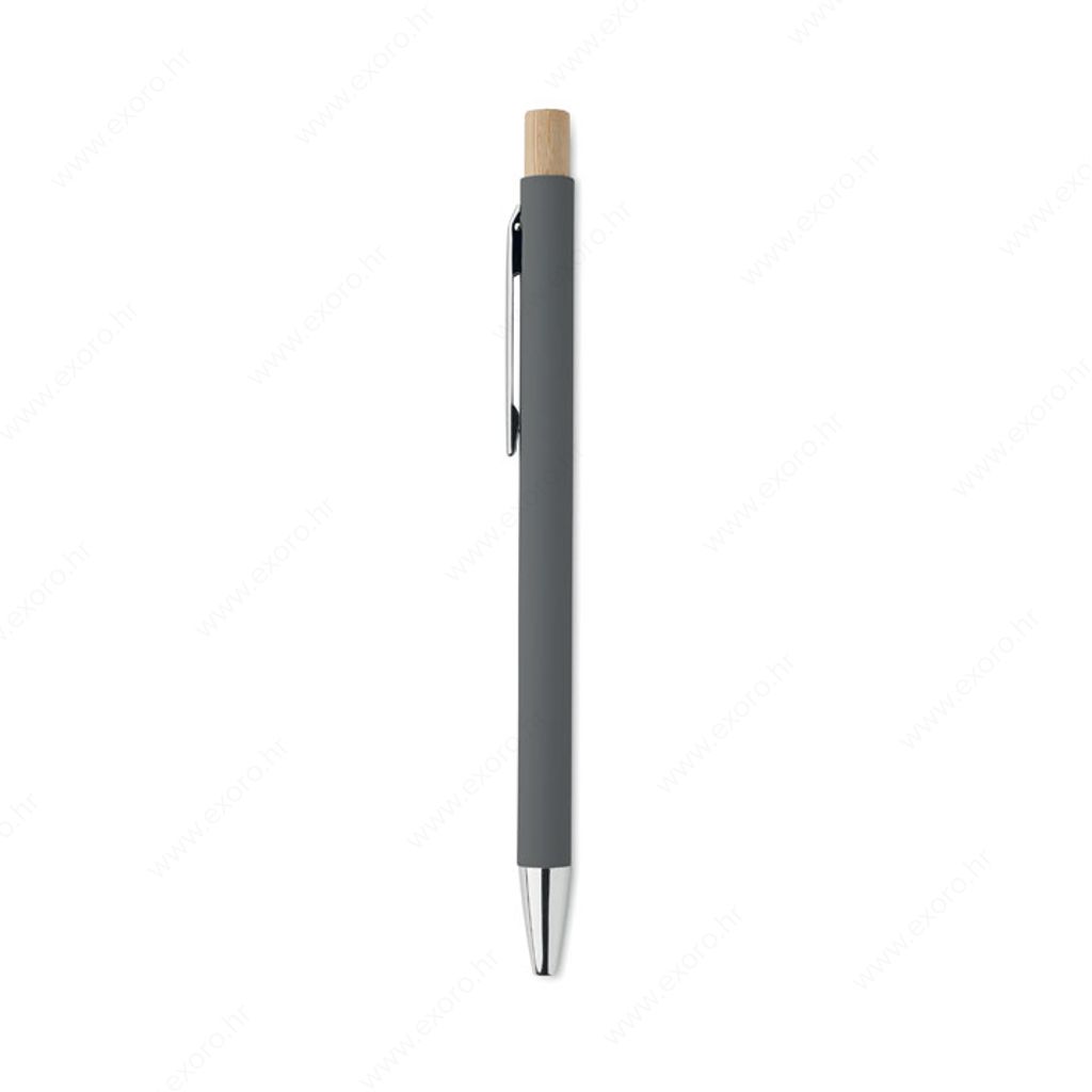 MO2309-15 Olovka kemijska BERGAMO Push button, plavi uložak, aluminijska, siva