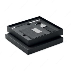 Olovka kemijska + privjesak za ključeve + držač kartice SCRIBI 3 crni