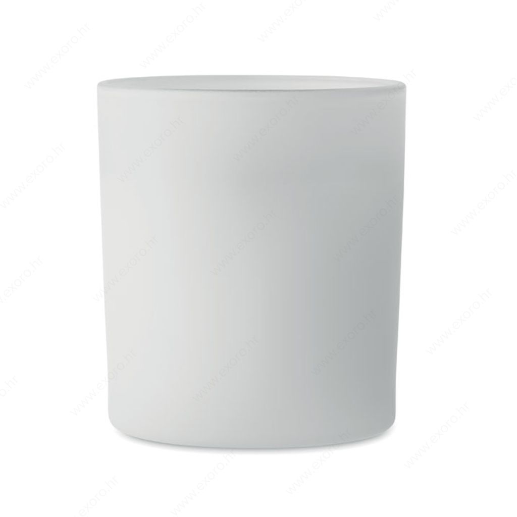 MO2370-06 Svijeća mirisna vanilija KIVAS + kamenčići i drveni fitilj bijela