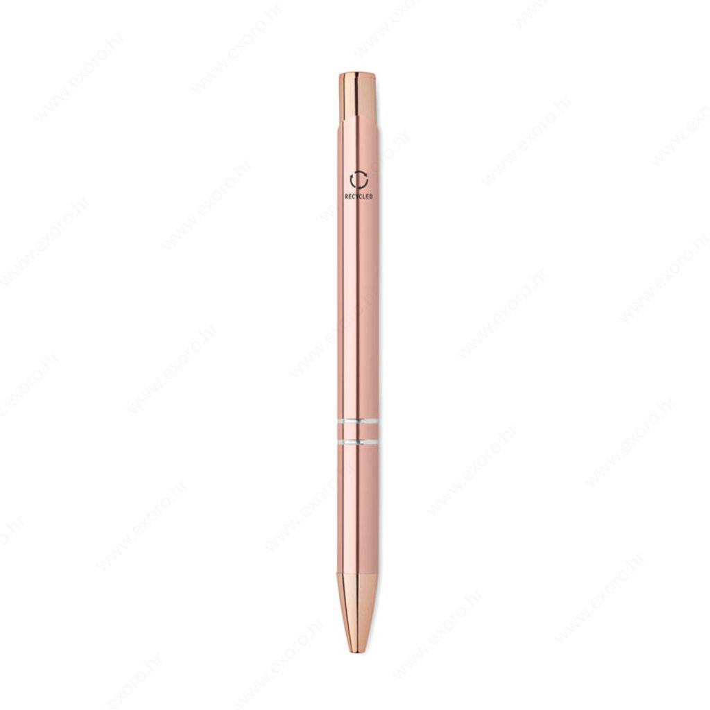 MO2371-95 Olovka kemijska BERN ROSE push button, plavi ispis, aluminijska, rose gold