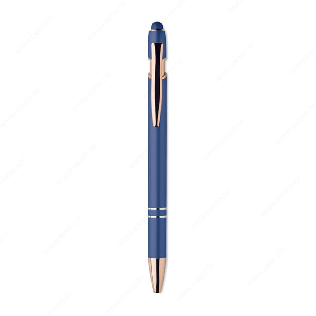 MO2380-04 Olovka kemijska SCRIBLE push button, plavi uložak, aluminijska, plava