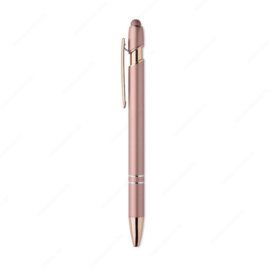 MO2380-95 Olovka kemijska SCRIBLE push button, plavi uložak, aluminijska, rose gold