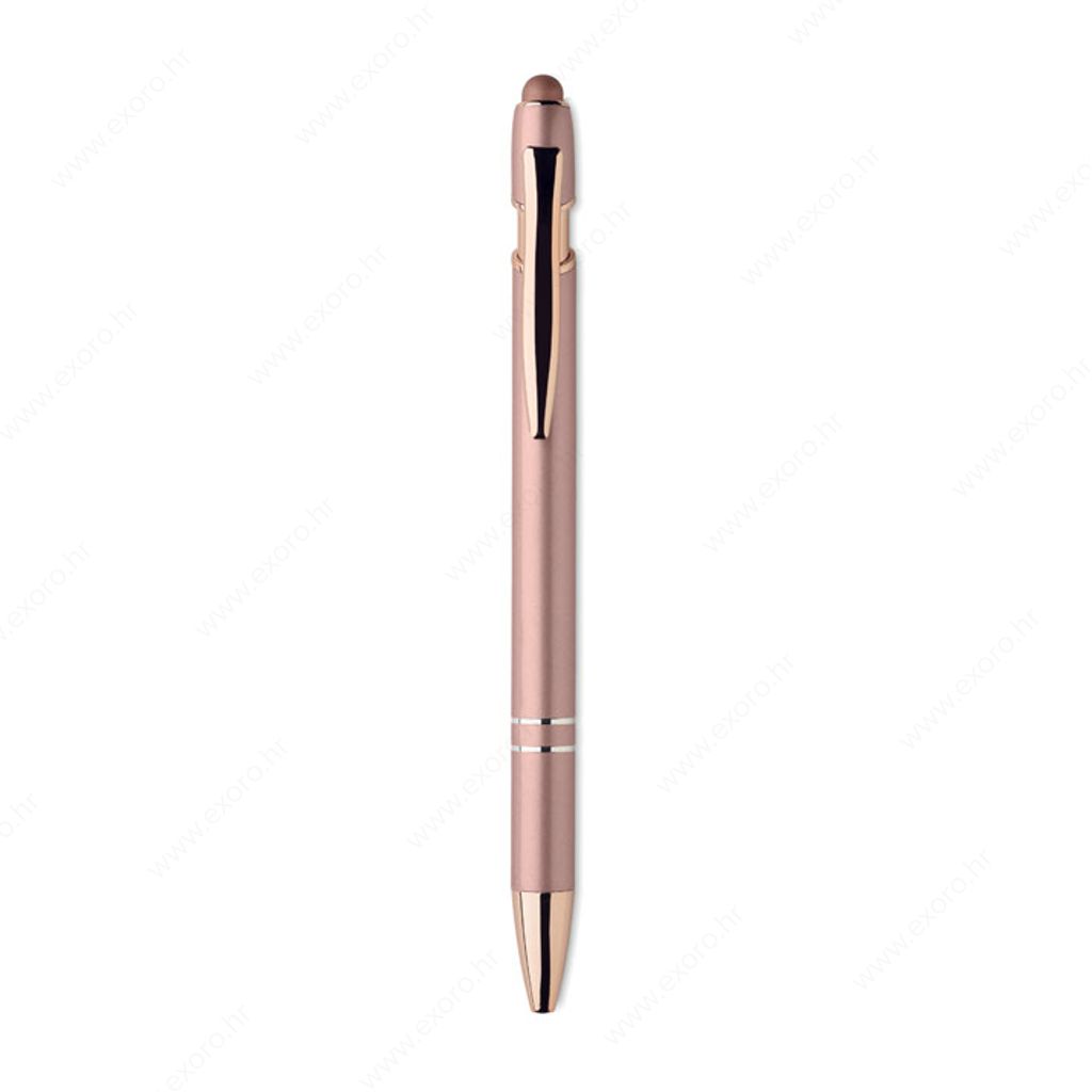 MO2380-95 Olovka kemijska SCRIBLE push button, plavi uložak, aluminijska, rose gold