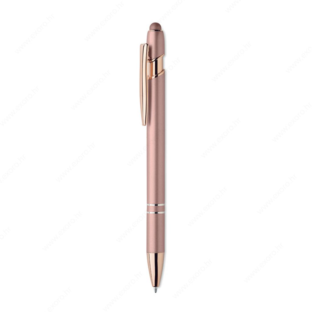 MO2380-95 Olovka kemijska SCRIBLE push button, plavi uložak, aluminijska, rose gold