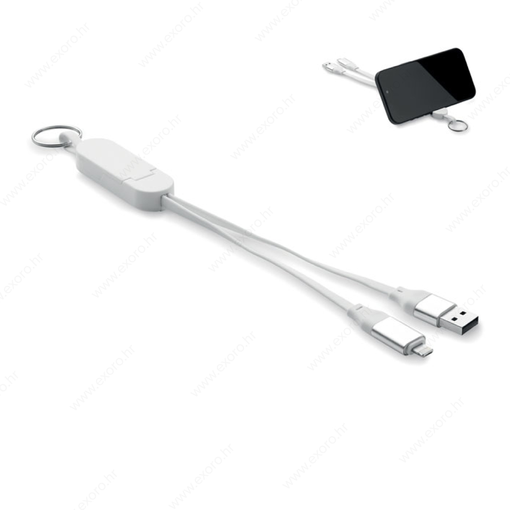 MO2443-06 Kabel za punjenje CABO stalak i privjesak, 2u1, 60W, bijeli