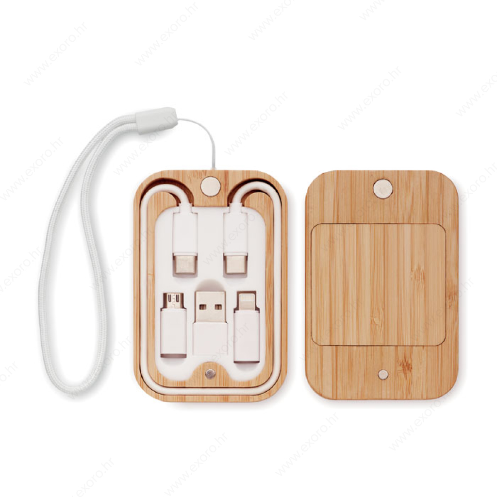 MO2450-40 Punjač bežični + kabeli CHARGOO 3u1, 15W, drveni