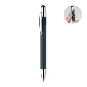 Olovka kemijska EDD aluminijska, plavi ispis, plava (french navy)