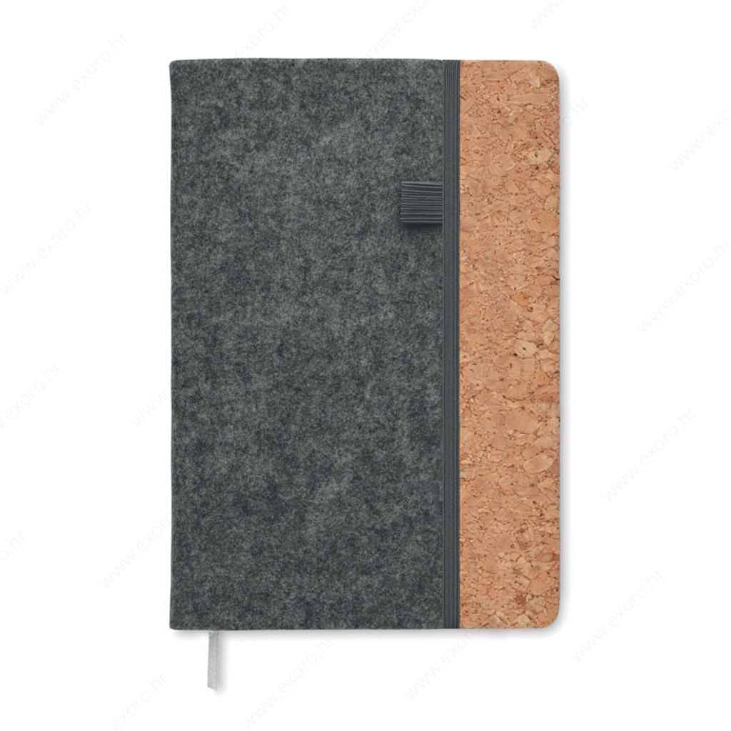 MO2553-15 Notes A5 CORKBOOK, tamno sivi
