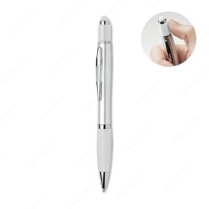 Olovka kemijska STY, plavi ispis, srebrno/bijela