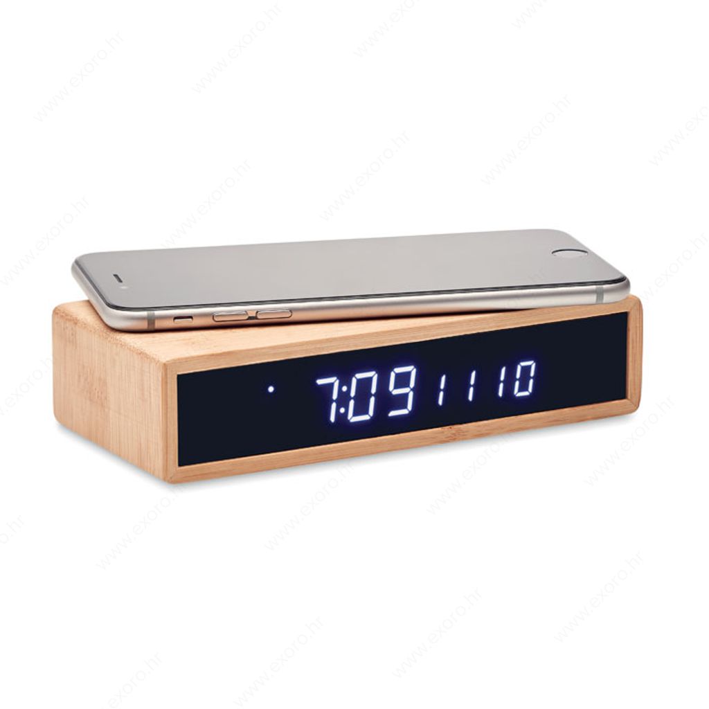 MO6139-40 Punjač bežični MORO + led zaslon, 5W, drveni