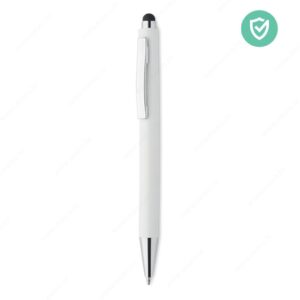 Olovka kemijska BLANQUITO CLEAN, antibacterial, plavi ispis, bijela