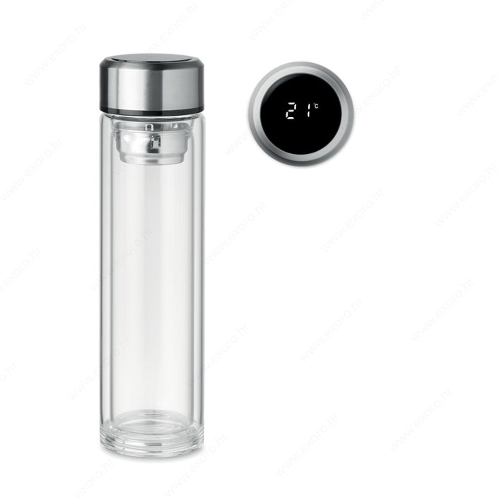 MO6169-22 Boca POLE GLASS termo + termometar, 500ml, prozirna