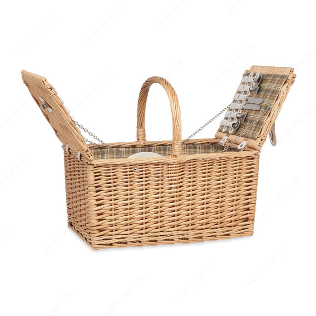 MO6194-40 Piknik košara set za 4 osobe MIMBRE PLUS drvena