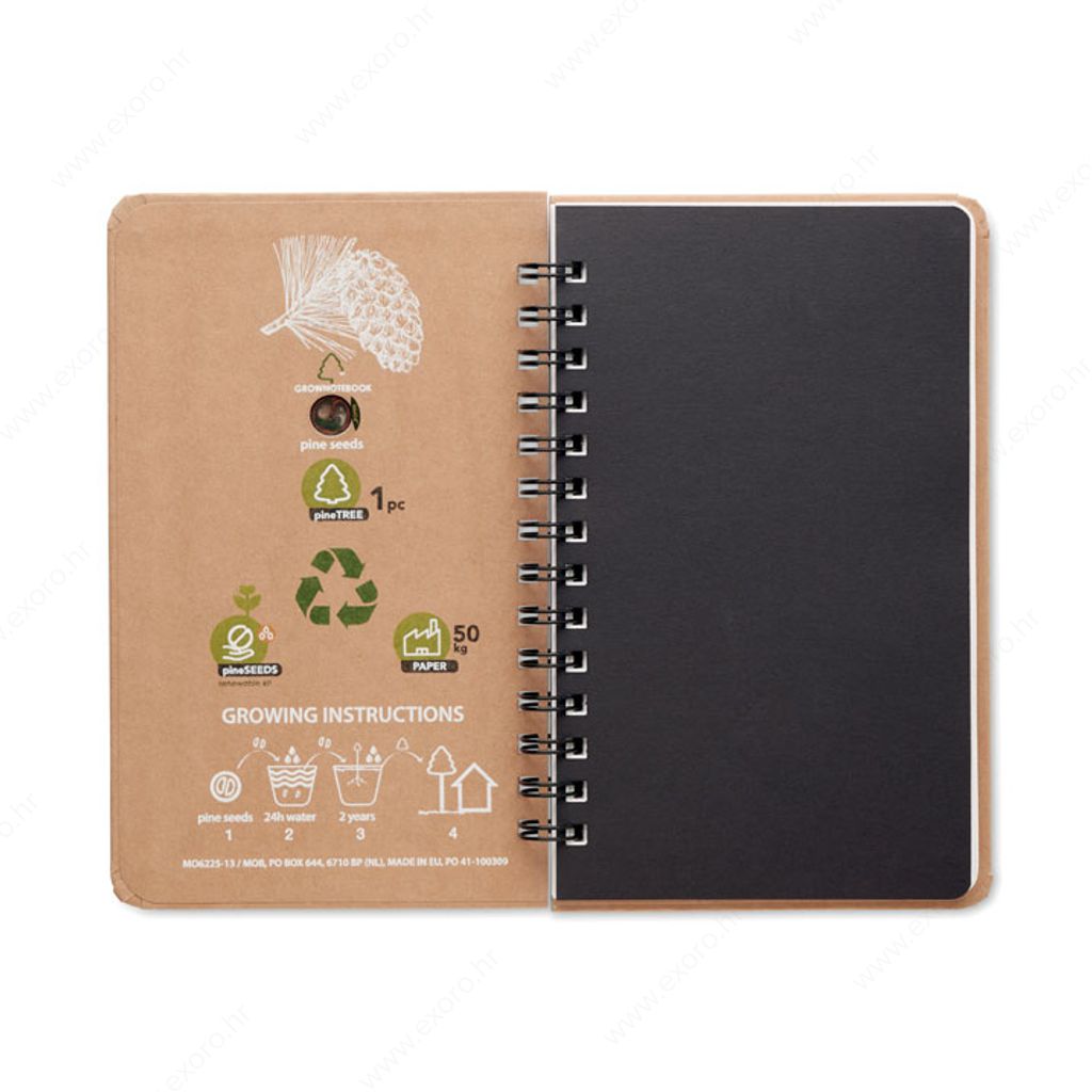 MO6225-13 Notes A5 GROWNOTEBOOK spiralni, bež