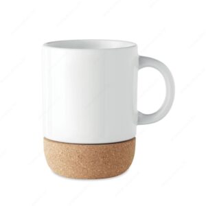 Šalica SUBCORK keramička, sublim., 300ml, bijela