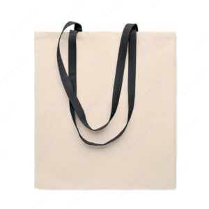 MO6437-03 Torba shopping ZEVRA 140gr. pamučna, duga ručka, natural/crna