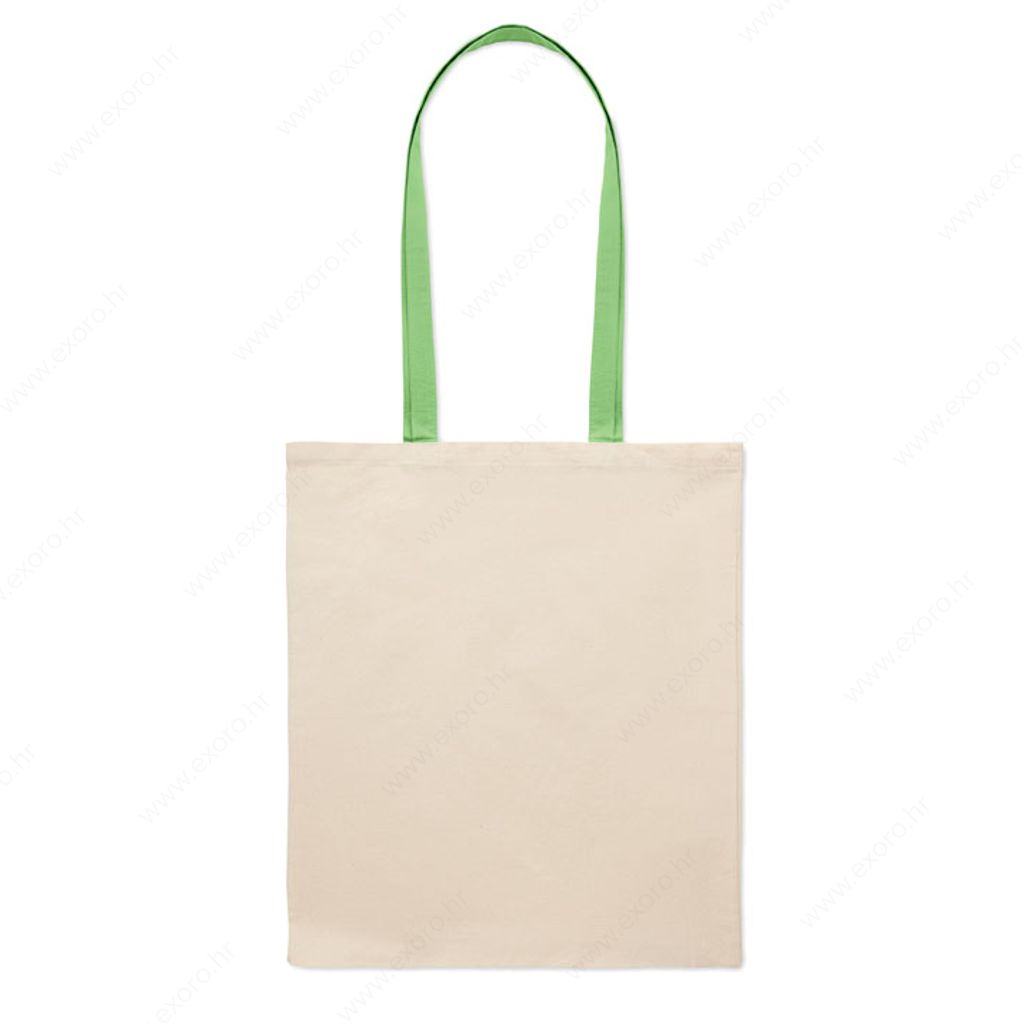 MO6437-48 Torba shopping ZEVRA 140gr. pamučna, duga ručka, natural/zelena