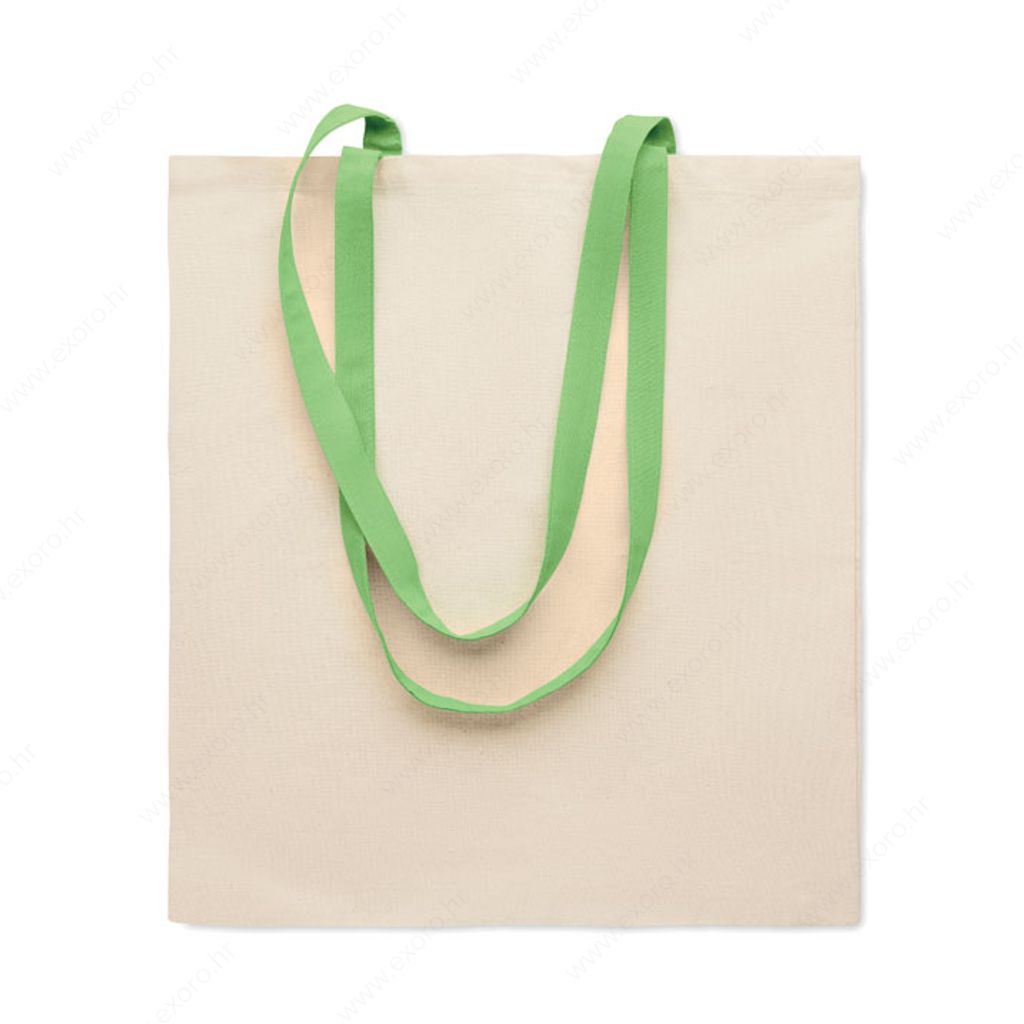 MO6437-48 Torba shopping ZEVRA 140gr. pamučna, duga ručka, natural/zelena