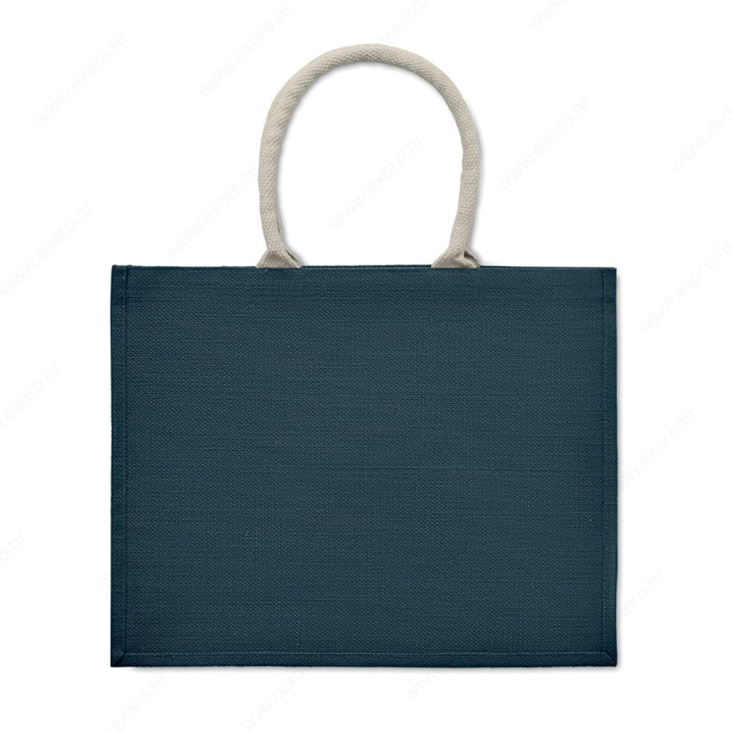 MO6443-04 Torba shopping AURA drvena drška, juta, plava