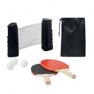Set za stolni tenis mrežica i dva reketa PING PONG crna
