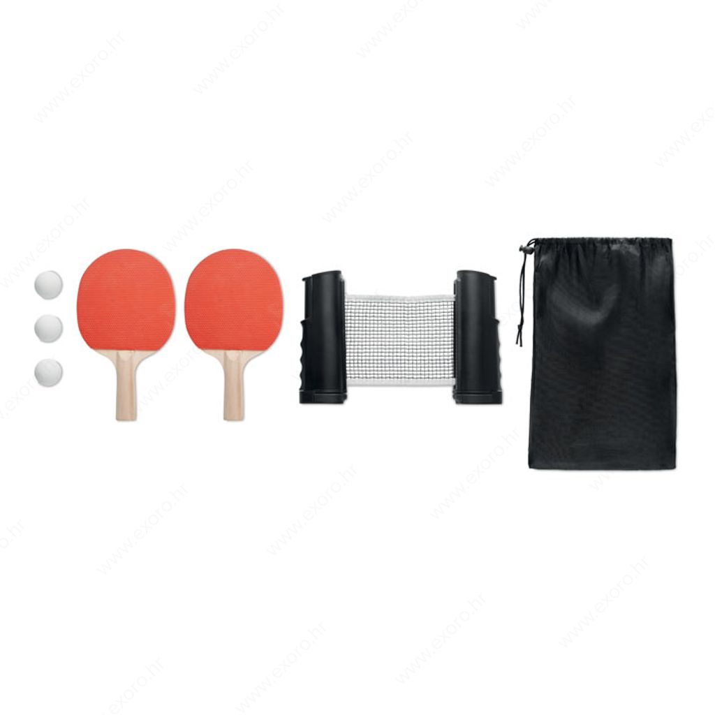 MO6517-03 Set za stolni tenis mrežica i dva reketa PING PONG crna