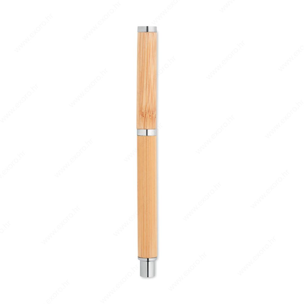 MO6558-40 Olovka kemijska CAIRO roler, plavi ispis, bambus