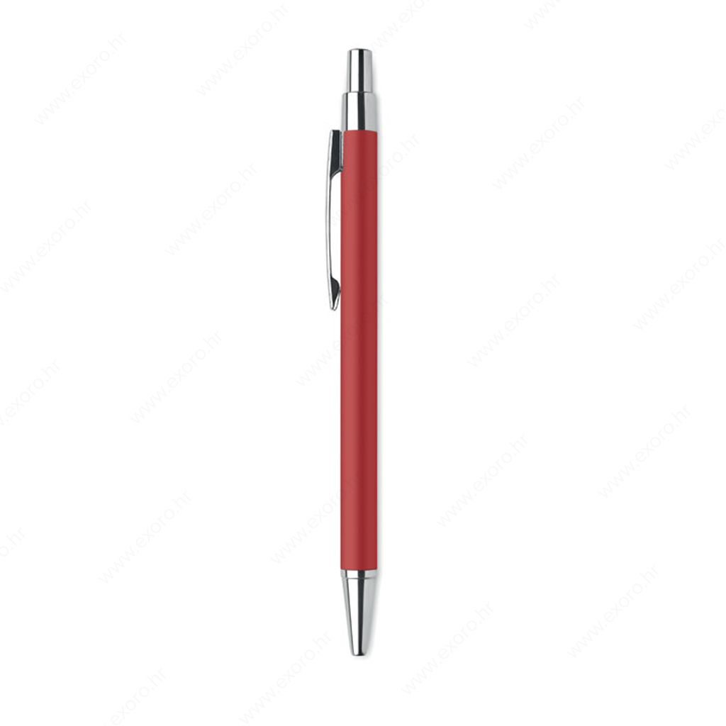 MO6560-05 Olovka kemijska DANA Push button, plavi ispis, aluminijska, crvena