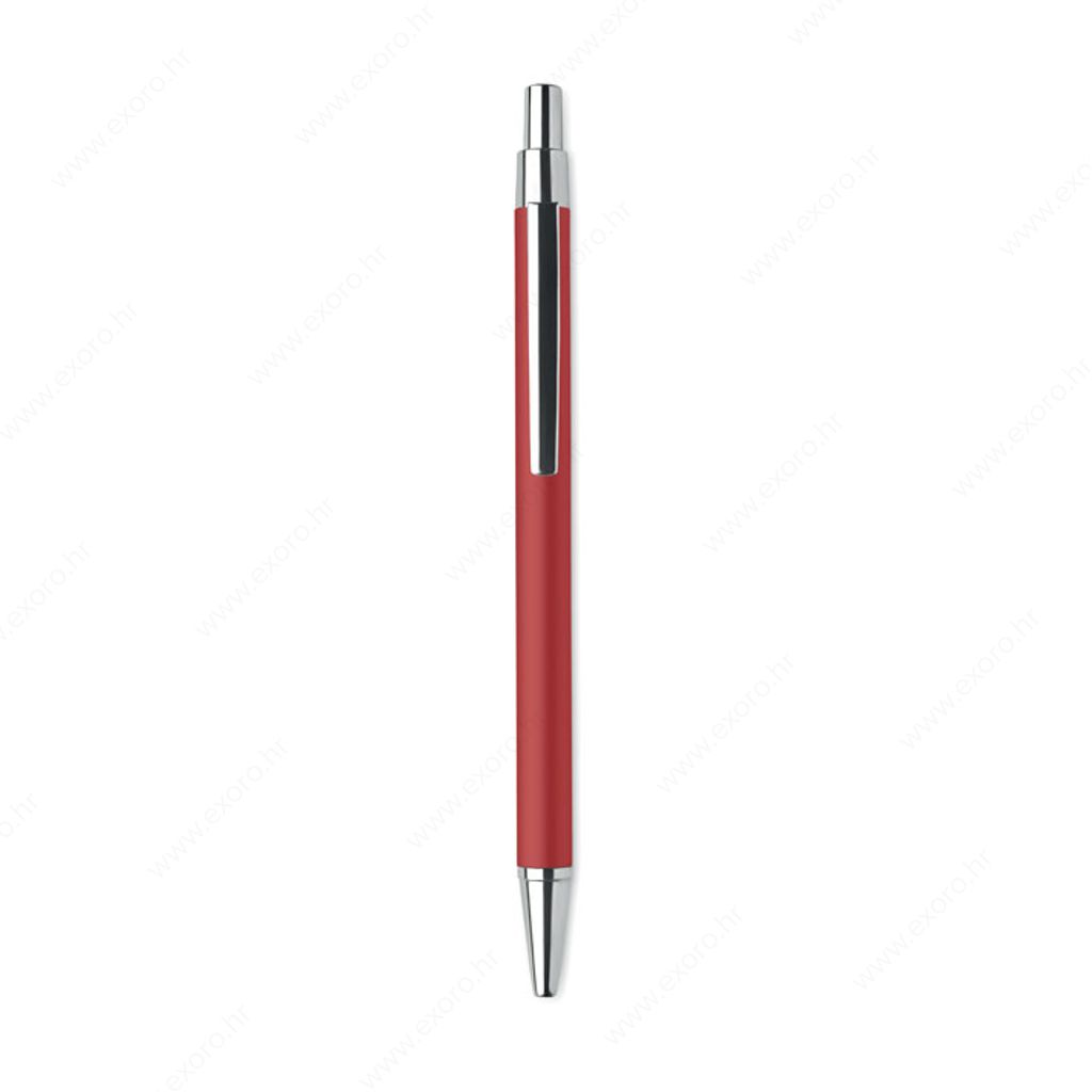 MO6560-05 Olovka kemijska DANA Push button, plavi ispis, aluminijska, crvena