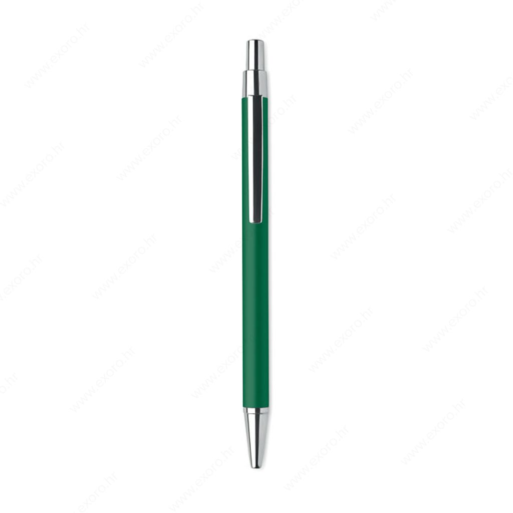 MO6560-09 Olovka kemijska DANA Push button, plavi ispis, aluminijska, zelena